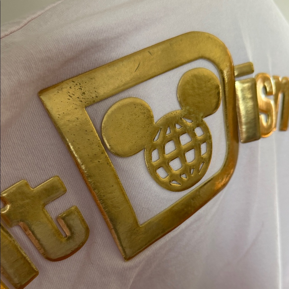 Disney World Spirit Jersey pale pink/gold Long Sleeve Tee sz M - Picture 17 of 17